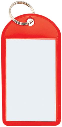 ソフトキーホルダー型名札カード寸45・28赤×50