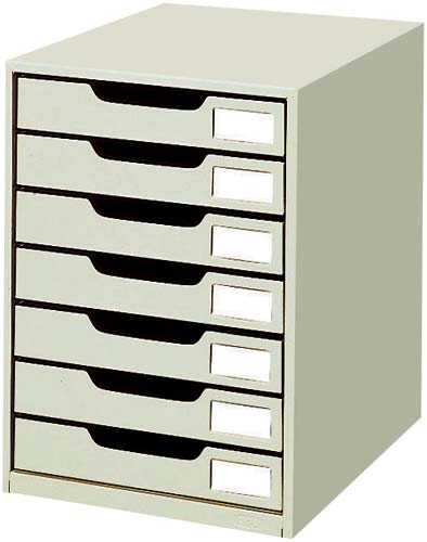 レターケーススチール引き出しタイプA4縦 片引7段