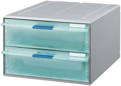 レターケースUNIFEEL透明引き出し深型2段×3