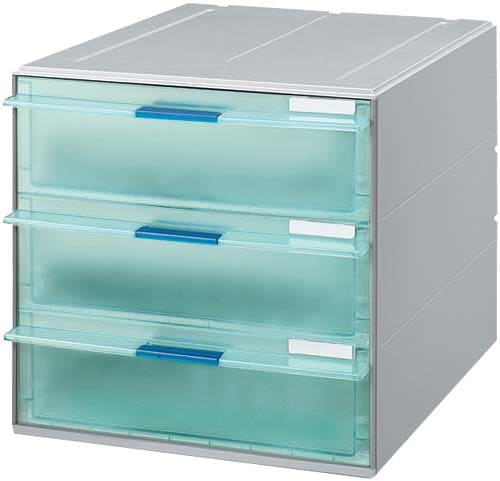 レターケースUNIFEEL透明引き出し深型3段×3