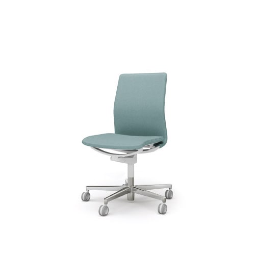 ファブレ 本体白 プレーン 黒脚 肘無 薄青