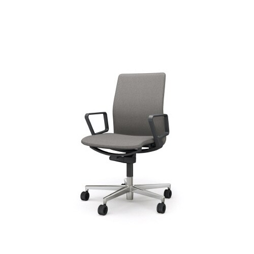 ファブレ 本体黒 プレーン 銀脚 樹脂肘 灰