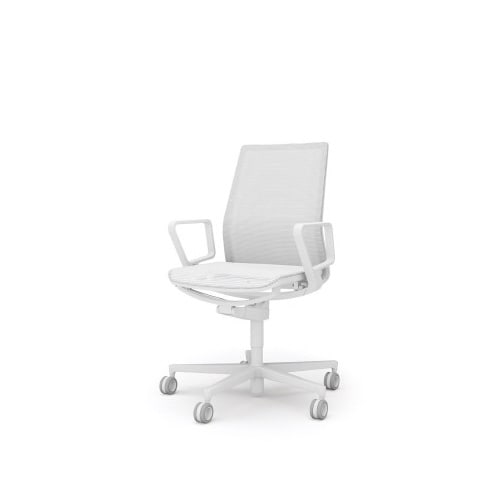 ファブレ 本体白 メッシュ 白脚 樹脂肘 白