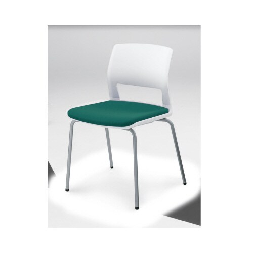 会議イス 160 4本脚 布ビリジアン