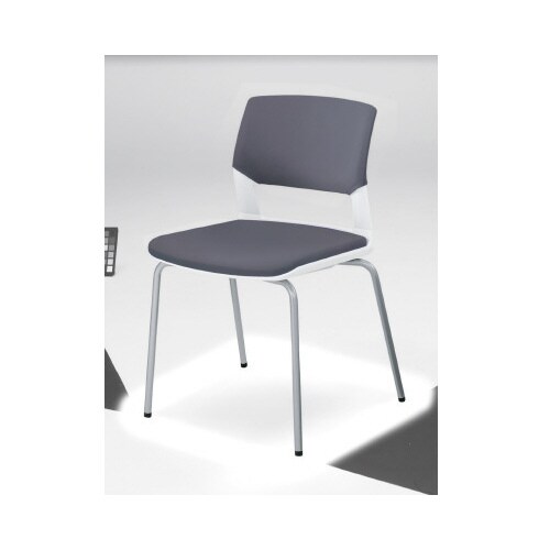 会議イス160 固定脚 灰 肘無