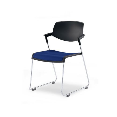会議用イス サティオ 人工皮紺 本体黒