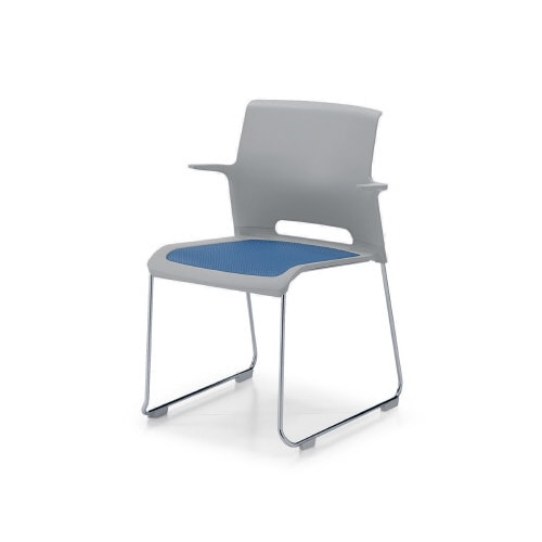 カラベル肘付スチール脚 GRフレーム ターコイズ