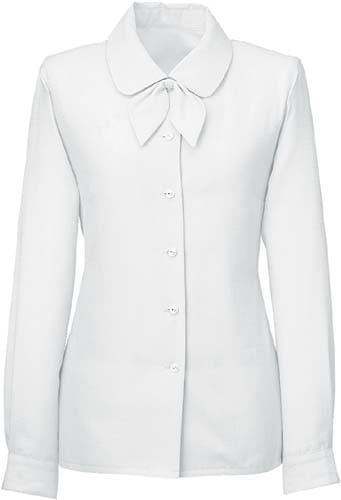 長袖ブラウス リボン付 ホワイト 17号