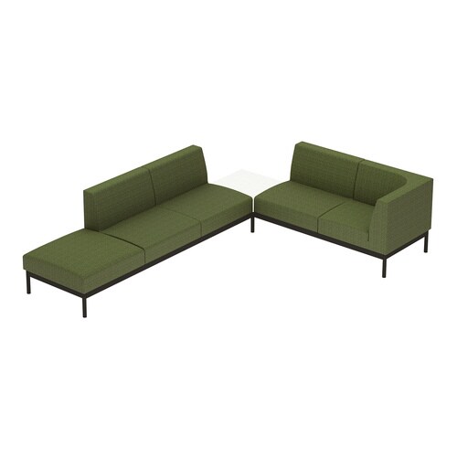 ソファ コレッソ コーナーB 座緑天板白 脚黒