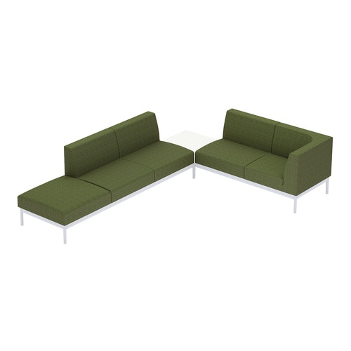 ソファ コレッソ コーナーB 座緑天板白 脚白