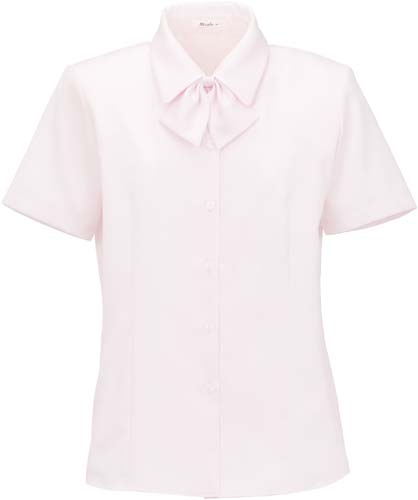 半袖ブラウス 共地リボン付 ピンク 13号