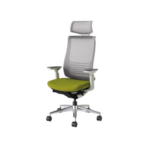 ベゼル ヘッド付可動肘A脚本体白背座別色黄緑硬床用