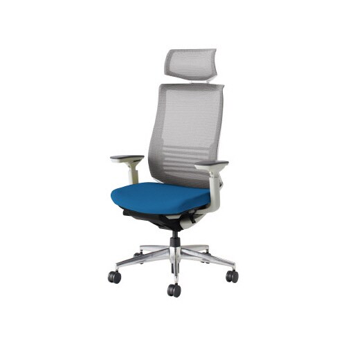 ベゼル ヘッド付可動肘A脚本体白背座別色青 硬床用