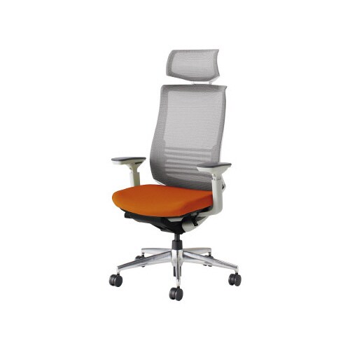 ベゼル ヘッド付可動肘A脚本体白背座別色橙 硬床用