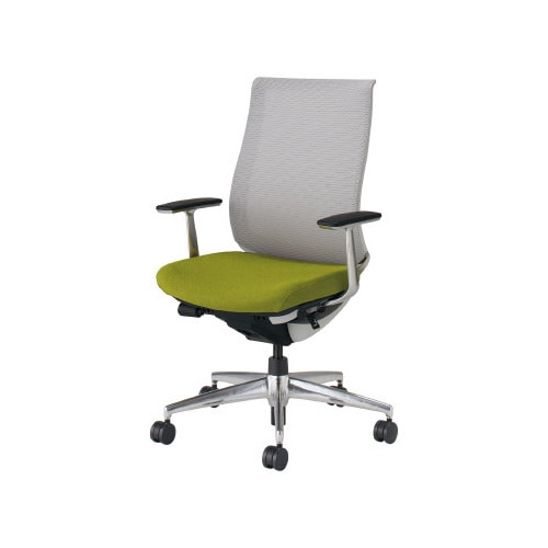 ベゼル A肘A脚本体白 背座別色黄緑 軟床用