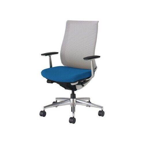 ベゼル A肘A脚本体白 背座別色青 軟床用