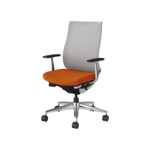 ベゼル A肘A脚本体白 背座別色橙 硬床用