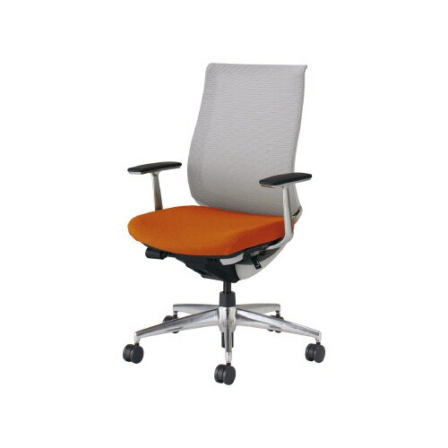 ベゼル A肘A脚本体白 背座別色橙 軟床用