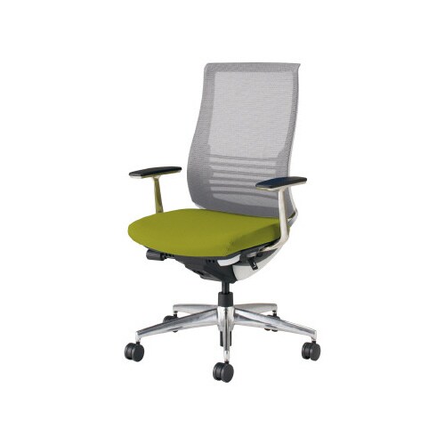 ベゼル ランバS有A肘本体白 背座別色黄緑 軟床用