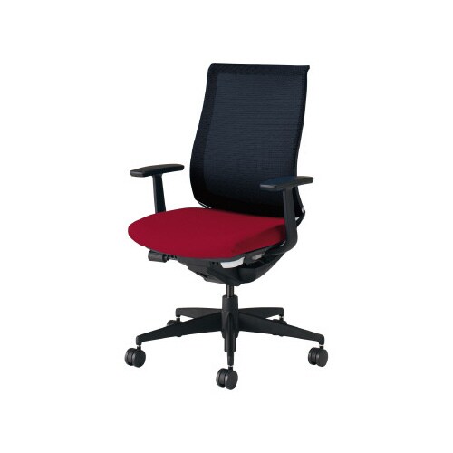 ベゼル T型肘 本体黒 背座別色赤 軟床用