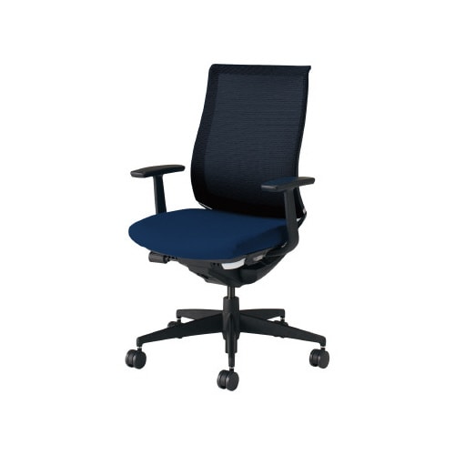 ベゼル T型肘 本体黒 背座別色紺 硬床用