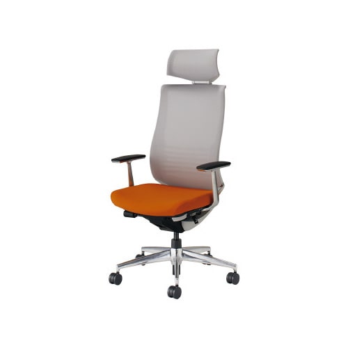 ベゼル ヘッド付A肘A脚本体白背座別色橙 軟床用