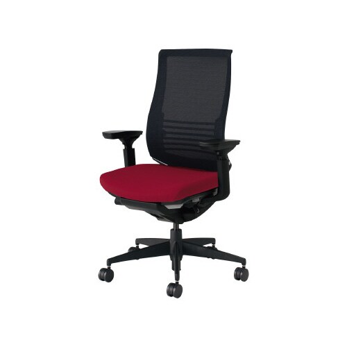 ベゼル ランバS有可動肘 本体黒背座別色赤 軟床用