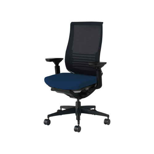 ベゼル ランバS有可動肘 本体黒背座別色紺 硬床用