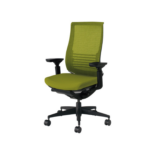 ベゼル ランバS有可動肘 本体黒 黄緑 硬床用