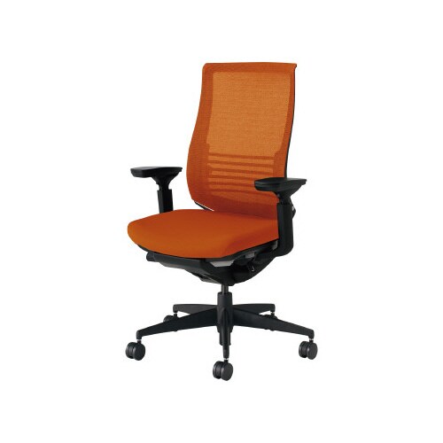 ベゼル ランバS有可動肘 本体黒 橙 硬床用