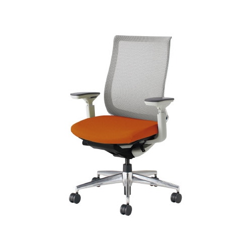 ベゼル 可動肘A脚本体白 背座別色橙 硬床用