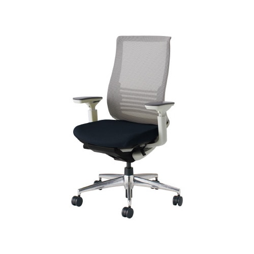 ベゼル ランバS有可動肘本体白 背座別色黒 軟床用