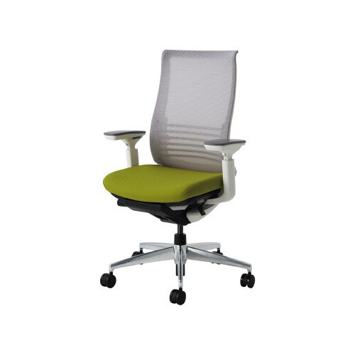 ベゼル ランバS有可動肘本体白背座別色黄緑 硬床用