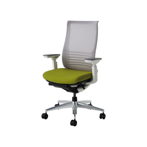 ベゼル ランバS有可動肘本体白背座別色黄緑 軟床用