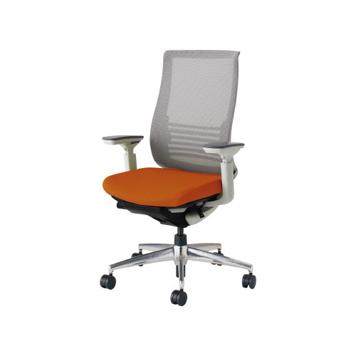 ベゼル ランバS有可動肘本体白背座別色橙 軟床用