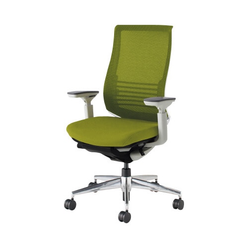 ベゼル 可動肘アルミ脚 白フレームLグリーン NC