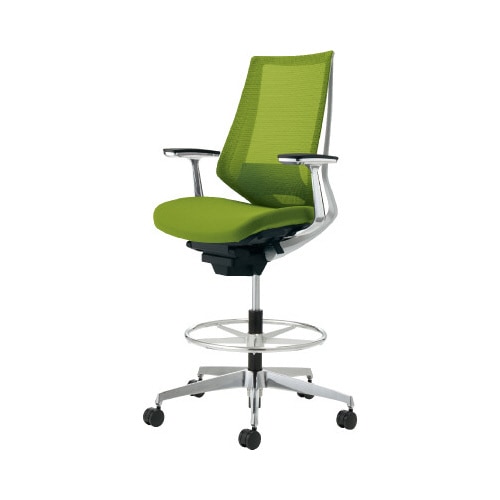 デュオラ ハイ背メ色緑A脚 本体白A肘サポ有