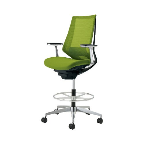 デュオラ ハイ背メ色緑A脚 本体黒A肘サポ有