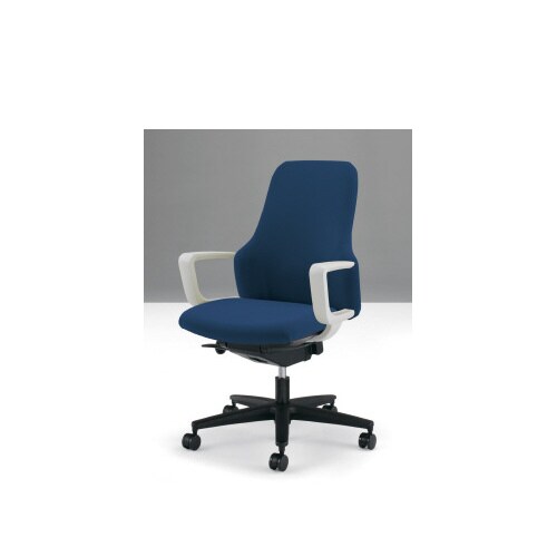 グーフォ ハイ肘付き 白Fプルシアンブルー W