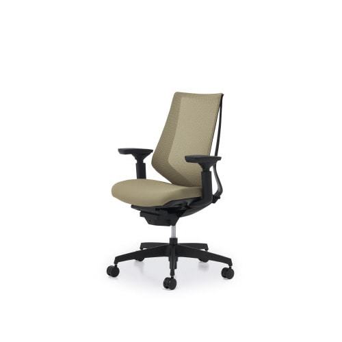 デュオラメッシュ黒樹脂脚 可動肘Sベージュ W