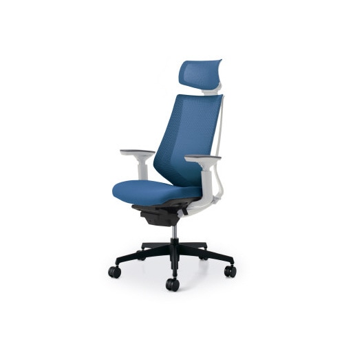 デュオラメッシュ白樹脂脚 H可動肘ターコイズ W