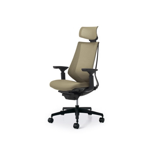 デュオラメッシュ黒樹脂脚 H可動肘Sベージュ W