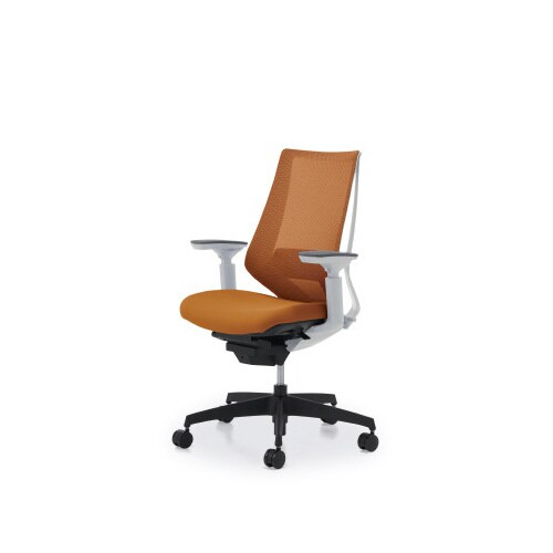 デュオラメッシュ白樹脂脚ランバー可動肘Y4 W