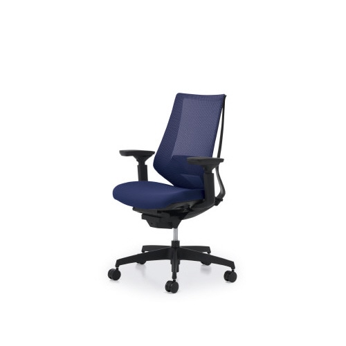 デュオラメッシュ黒樹脂脚ランバー可動肘DパープルW