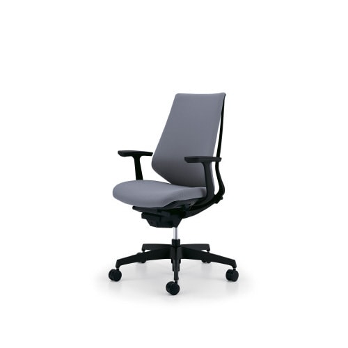 デュオラクッション黒樹脂脚 T肘Sグレー W