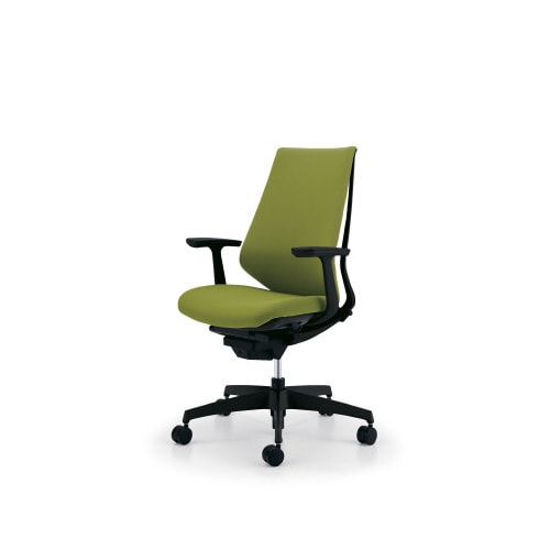 デュオラクッション黒樹脂脚 T肘LオリーブW