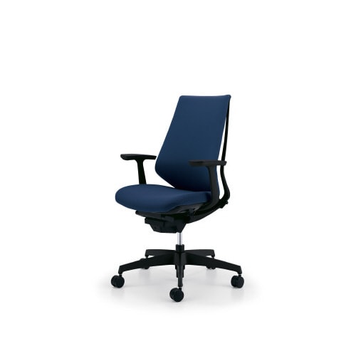 デュオラクッション黒樹脂脚 T肘Pブルー W