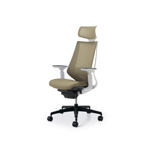 デュオラメッシュ白樹脂脚 Hランバー可動肘1K W