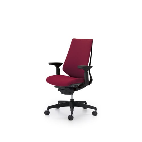 デュオラクッション黒樹脂脚 可動肘カーマインW