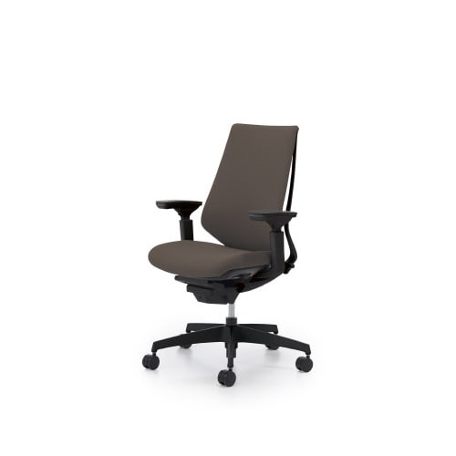 デュオラクッション黒樹脂脚 可動肘ダークグレー W